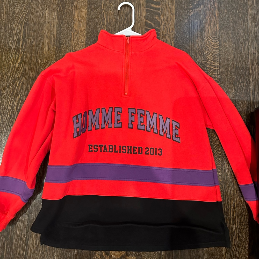 Homme femme half zip